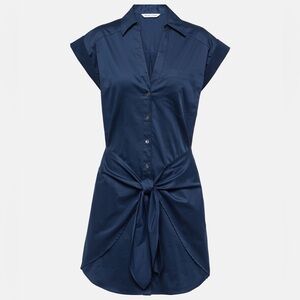 Veronica Beard I Aimee Shirtdress I Navy Blue Tie-Front Mini Size 10